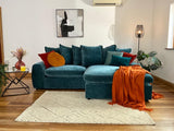 Winnie Chaise Sofa (Available in Soft Chenille Teal, Navy or Grey)