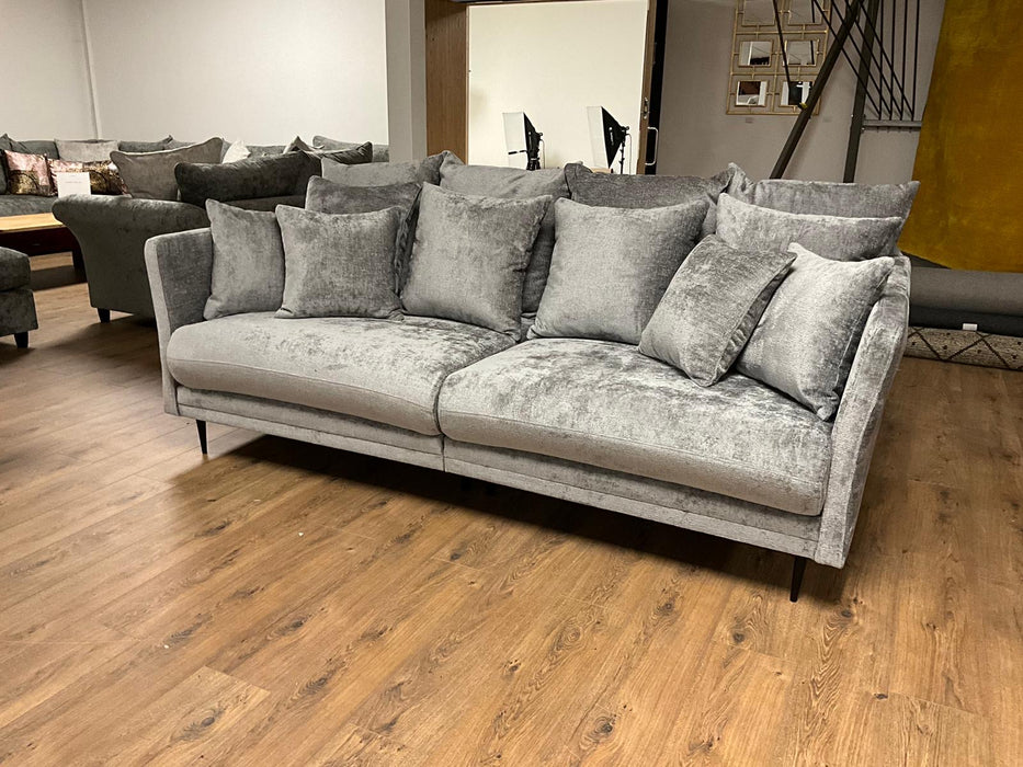 Wimbledon 4 seat sofa with footstool (Available in Velvet Silver)