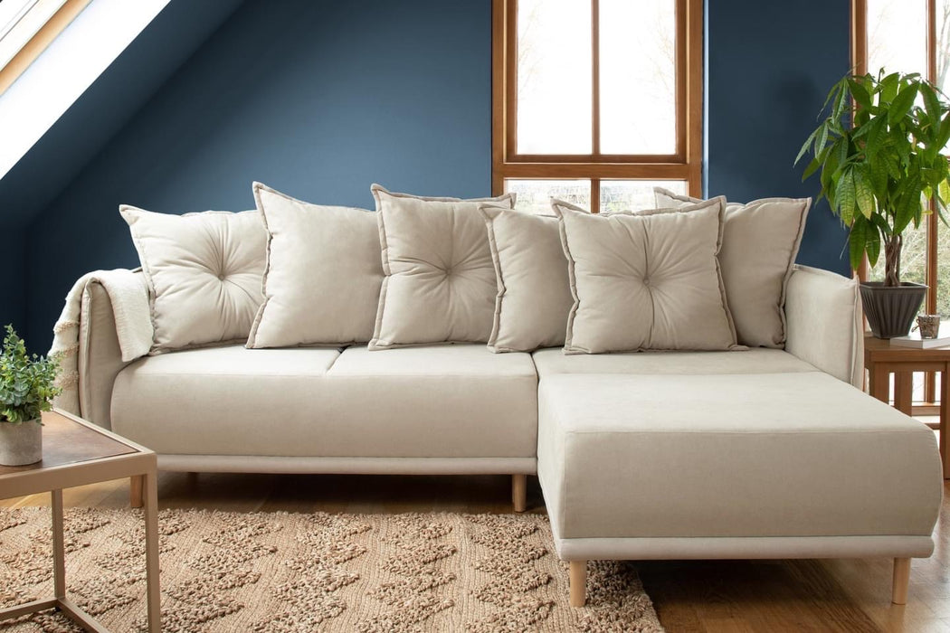 Duke Corner Storage Sofa Bed (Available in Chenille Beige only)