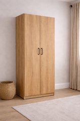 Economy 2 Door Wardrobe (Available in Light Grey, White, Oak or Dark Grey)