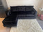 Ikon Chaise Corner Sofa (Available in Plush Velvet Charcoal, Plush Velvet Green, Plush Velvet Black or Grey Linen)