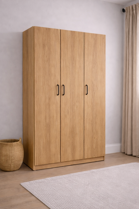 Economy 3 Door Wardrobe in Oak | LFO