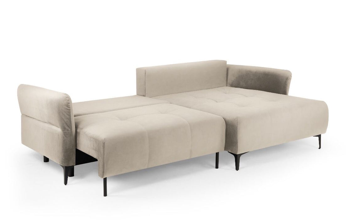 Valencia Corner Sofa Bed with Storage (Available in Navy, Teal, Silver or Mocha)