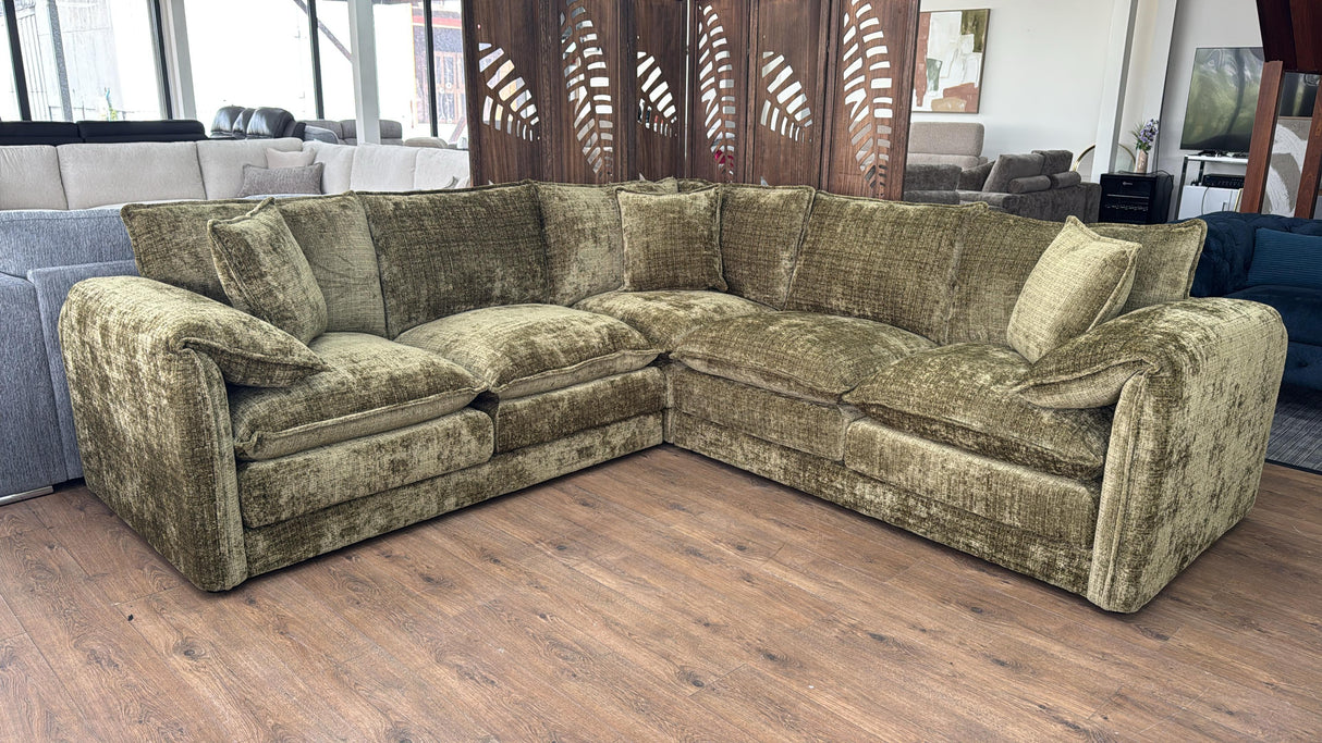 Samantha Corner Sofa (Available in Beige, Grey, Black or Green)