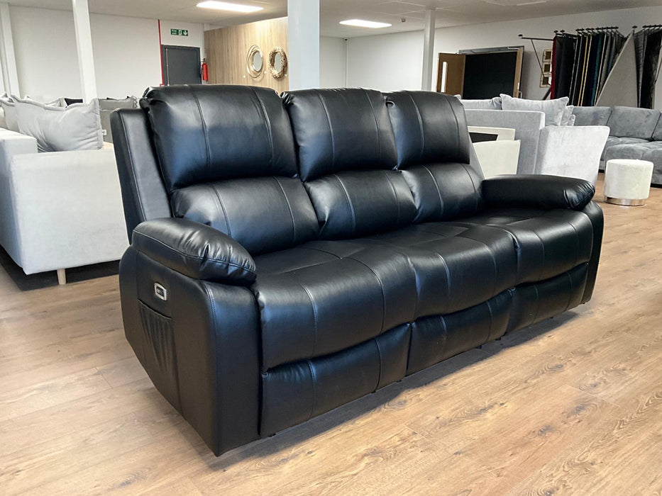 Vienna Electric Recliner Sofa (Available in Grey Fabric, Black Leather or Grey Leather)