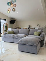 Daniela Modular 3 Seat Sofa and Footstool (Available in Stone or Grey)