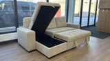 Milano Corner Sofa Bed with Storage (Available in Chenille Beige, Dark Grey or Teal)