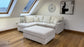 Bromley Full Back Corner Sofa (Available in Linen Cream, Linen Grey or Alaska Silver Chenille)