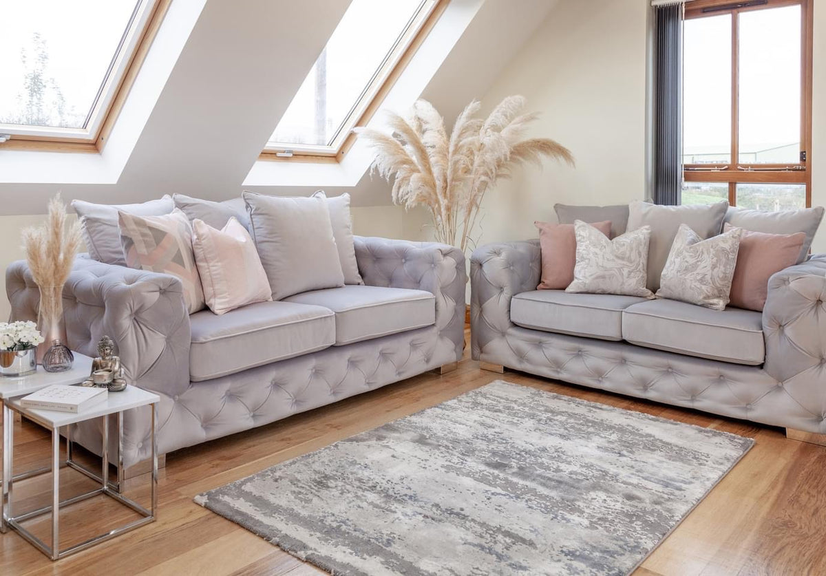 Mersin Sofa (Available in plush velvet silver or black) — London