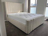 Clarissa Floor Standing Headboard Bed Frame (With or without gas lift storage, range of fabrics to choose from)