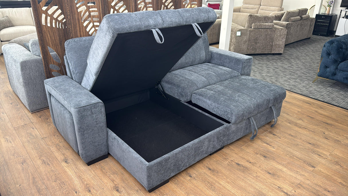 Benji Corner Storage Sofa Bed (Available in Grey or Beige)
