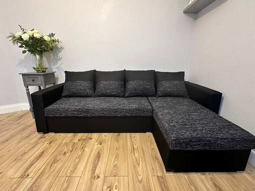 Sultan Corner Storage Sofa Bed (Available in Berlin Charcoal or Berlin Grey)