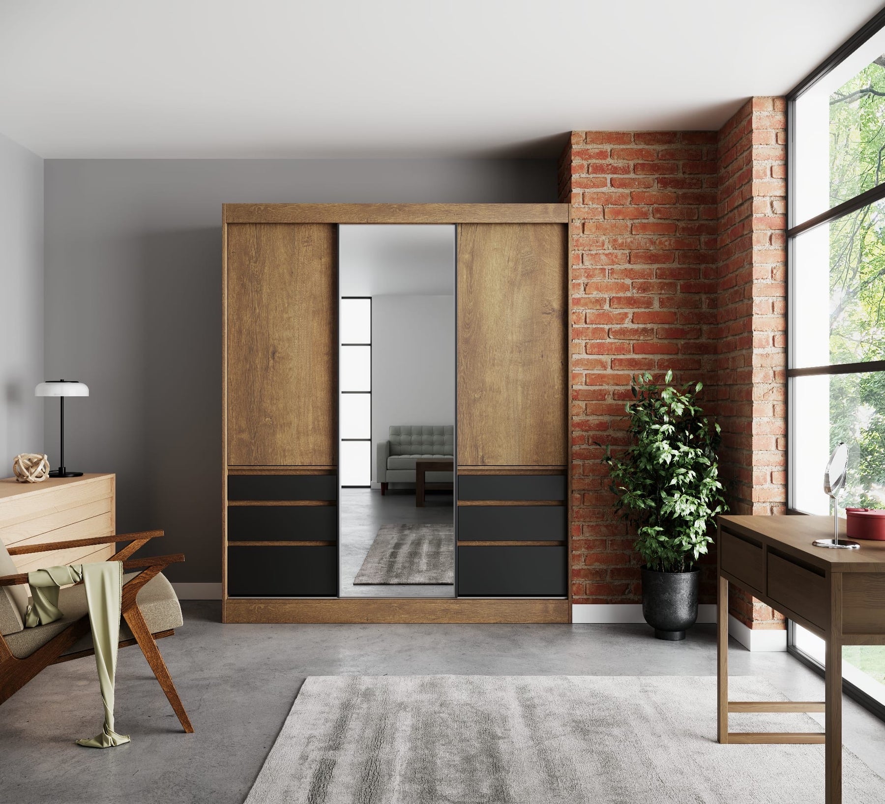 180cm Maryland Sliding Door Wardrobe (Available in Oak or White