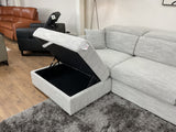 Duncan Chaise Corner Sofa and Storage Footstool (Available in Beige or Grey)