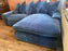 Winnie Chaise Sofa (Available in Soft Chenille Teal, Navy or Grey)