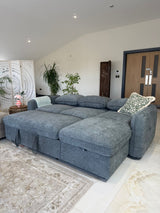 Samara Corner Sofa Bed with Storage (Available in Chenille Grey, Brown, Beige or Green)