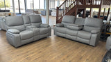 Pentagon 3 Seat Electric Recliner Sofa (Available in Leather Grey or Black)