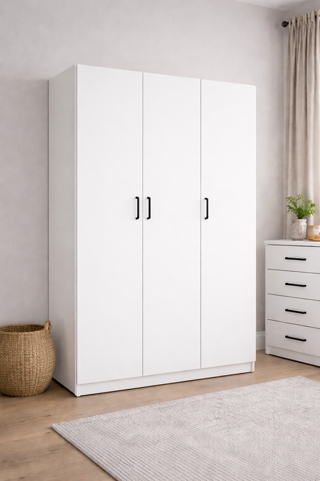 Economy 3 Door Wardrobe in Light White | LFO