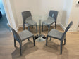 Leah Glass Table Dining Set 4 Chairs | LFO
