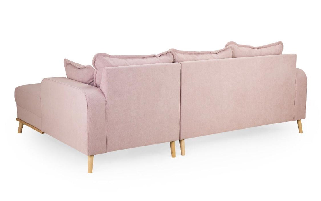 Beckley Chaise Corner Sofa (Available in Linen Pink, Baby Blue, Cream or Grey