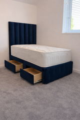 Bella Floor Standing Headboard With 2 Drawer Divan Base With Footboard
