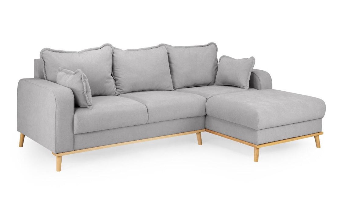 Beckley Chaise Corner Sofa (Available in Linen Pink, Baby Blue, Cream or Grey