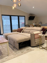 Naples Corner Sofa Bed with Storage (Available in Chenille Grey, Blue, Beige or Green)