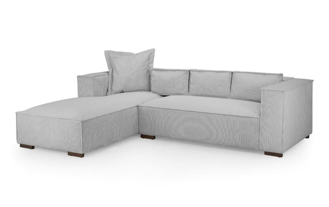 Denmark Chaise Corner Sofa (available in soft chord beige or light grey)