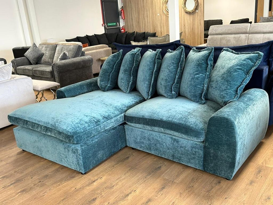 Winnie Chaise Sofa (Available in Soft Chenille Teal, Navy or Grey)