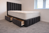 Bella Floor Standing Headboard With 4 Drawer Divan Base With Footboard