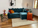 Winnie Chaise Sofa (Available in Soft Chenille Teal, Navy or Grey)