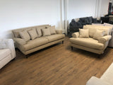 Caprice Sofa 3 and 2 Seat Sofa Bundle Deal (Available in Linen Beige or Grey)