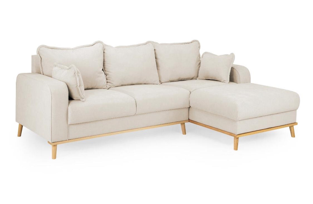 Beckley Chaise Corner Sofa (Available in Linen Pink, Baby Blue, Cream or Grey