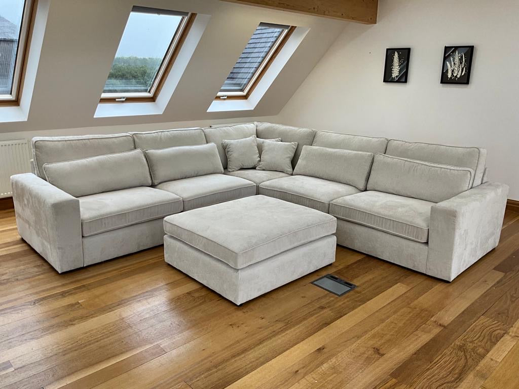 Ivory discount velvet sectional