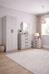 Economy Bedroom Set (Available in Light Grey, White, Oak or Dark Grey)