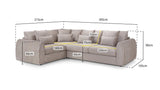 Bishop Corner Sofa (Available in Velvet Mocha or Grey)