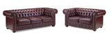 Hampton Chesterfield Leather 3 and 2 Seat Sofa Bundle Deal (Available in Black Leather, Antique Brown Leather or Oxblood Red Leather)