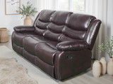 Lincoln 3 Seat Manual Recliner Sofa (Available in PU Black or PU Brown)
