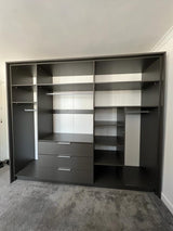 255cm Ohio Hinged Door Wardrobe (Available in White or Grey)