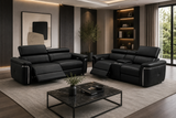 Autumnville Genuine Leather Electric Reclining 3 and 2 Seat Sofa Bundle Deal (Available in Tanned Brown or Black)