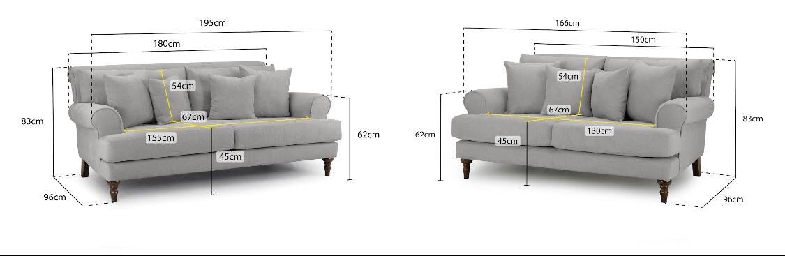 Caprice Sofa 3 and 2 Seat Sofa Bundle Deal (Available in Linen Beige or Grey)