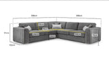 Turin Large Corner (Available in Allora Chenille Grey, Beige or Dark Brown)