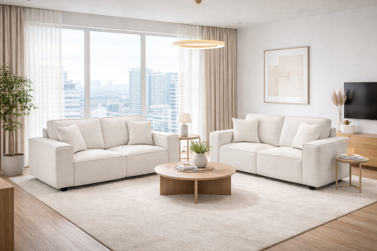 Victoria 3 and 2 Seat Sofa Bundle Deal (Available in Enzo Beige or Grey)