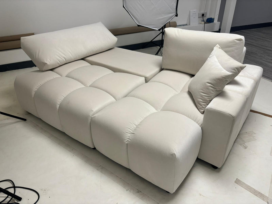 Lenny Corner Storage Sofa Bed (Available in Velvet Natural or Grey)