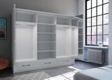256cm Boston LED Bi-folding Door Wardrobe (available in white or grey)