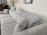 Duncan Chaise Corner Sofa and Storage Footstool (Available in Beige or Grey)