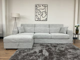 Duncan Chaise Corner Sofa and Storage Footstool (Available in Beige or Grey)