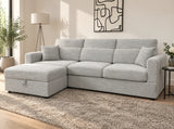 Duncan Chaise Corner Sofa and Storage Footstool (Available in Beige or Grey)