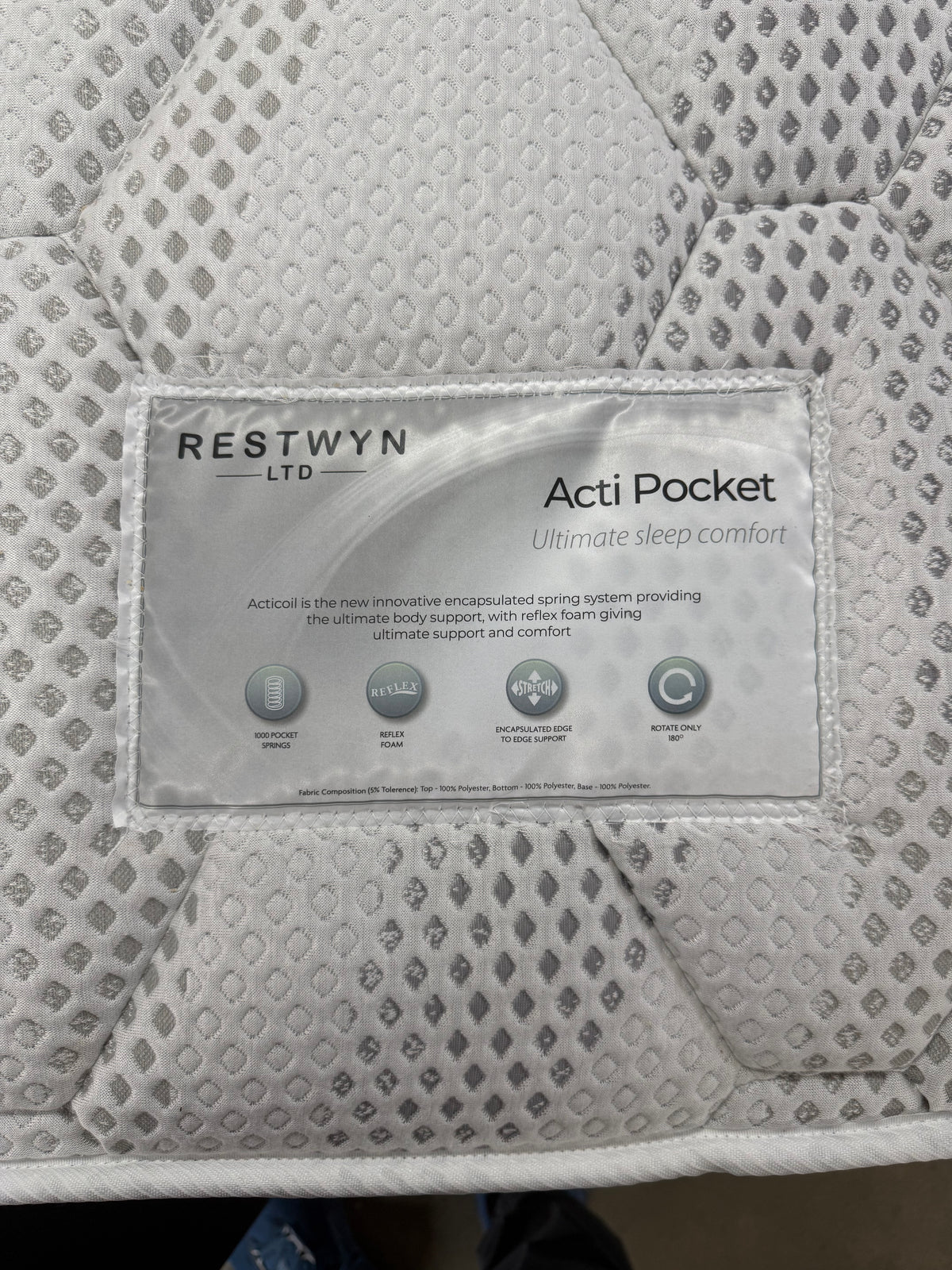 Acti Pocket 1000 Sprung with Reflex Foam Mattress