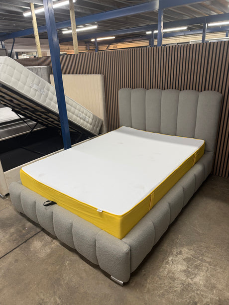 Cloud Bed with Storage in Boucle Grey